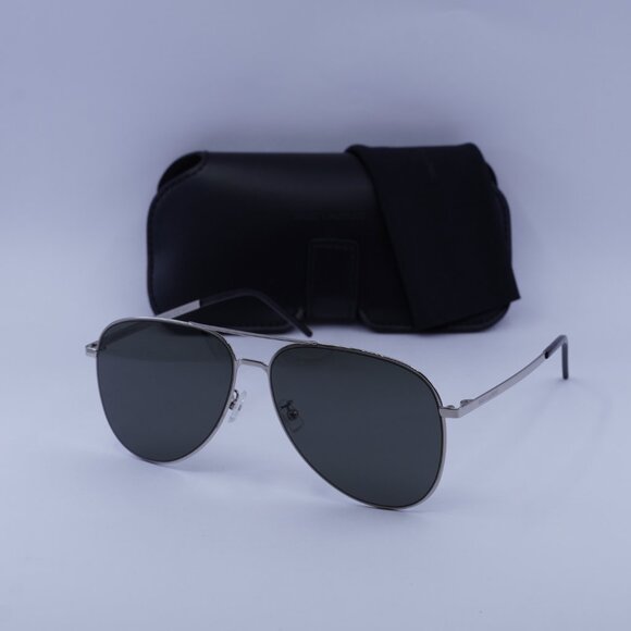 Saint Laurent CLASSIC 11 SLIM 001 Aviator Sunglasses - Silver/Grey - Picture 8 of 11